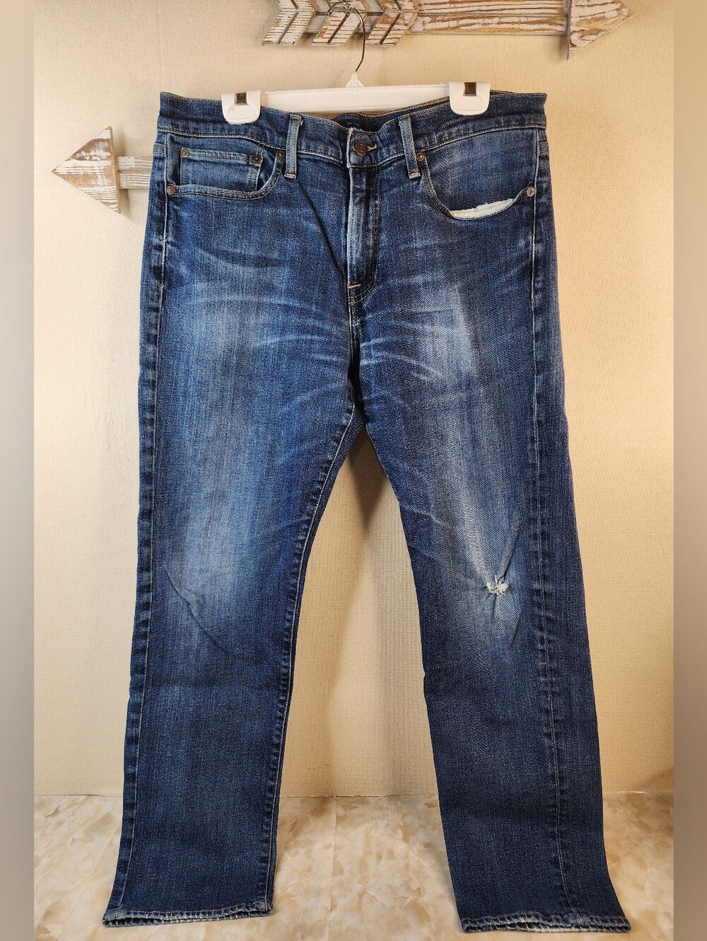 Men's 34/30 Lucky Brand Blue Washed Slim Jeans